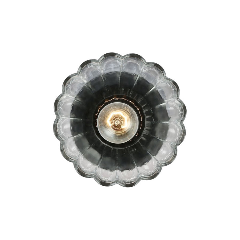 Golden Audra 1-Light 7" Semi-Flush, Matte Black/Clear Glass