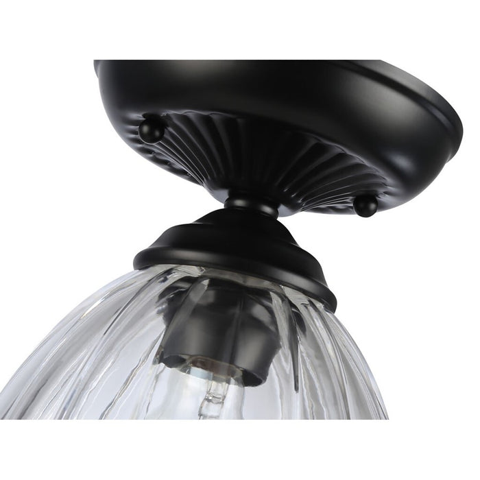 Golden Audra 1-Light 7" Semi-Flush, Matte Black/Clear Glass