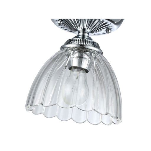 Golden Lighting Audra 1-Light 7" Semi-Flush, Chrome/Clear Glass