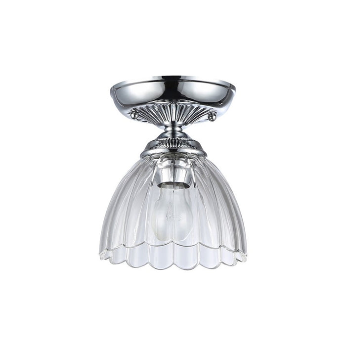 Golden Lighting Audra 1-Light 7" Semi-Flush, Chrome/Clear Glass