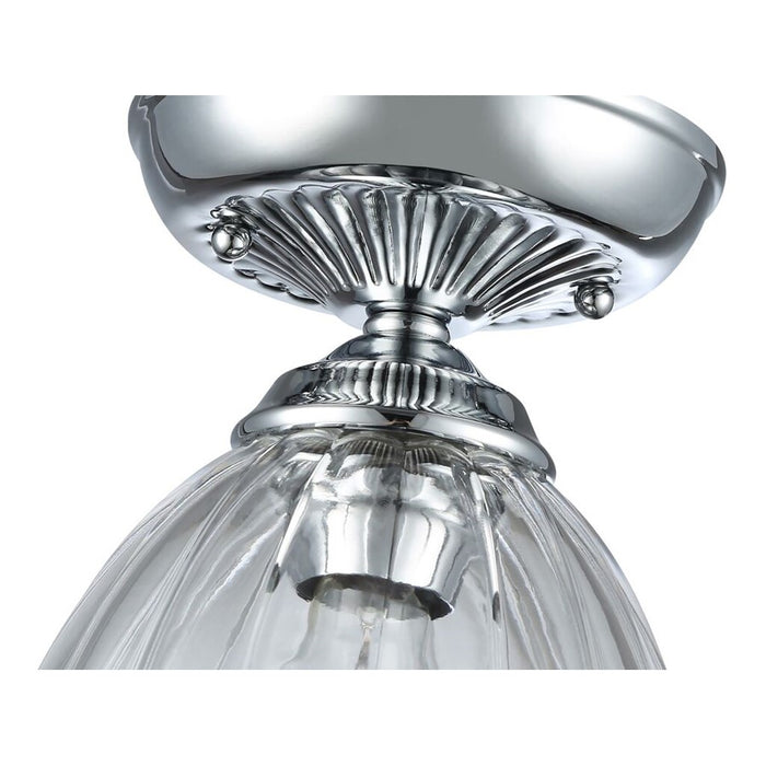 Golden Lighting Audra 1-Light 7" Semi-Flush, Chrome/Clear Glass
