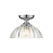 Golden Lighting Audra 1-Light Semi-Flush, Pewter/Clear Glass - 6952-SFCH-CLR