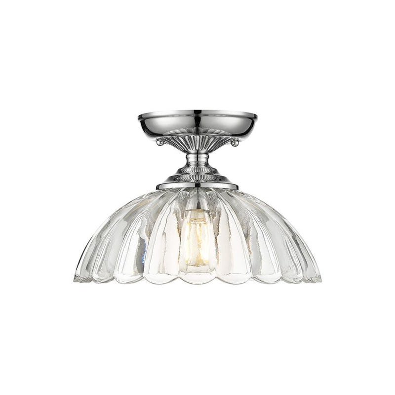 Golden Lighting Audra 1-Light Semi-Flush, Pewter/Clear Glass - 6952-SFCH-CLR