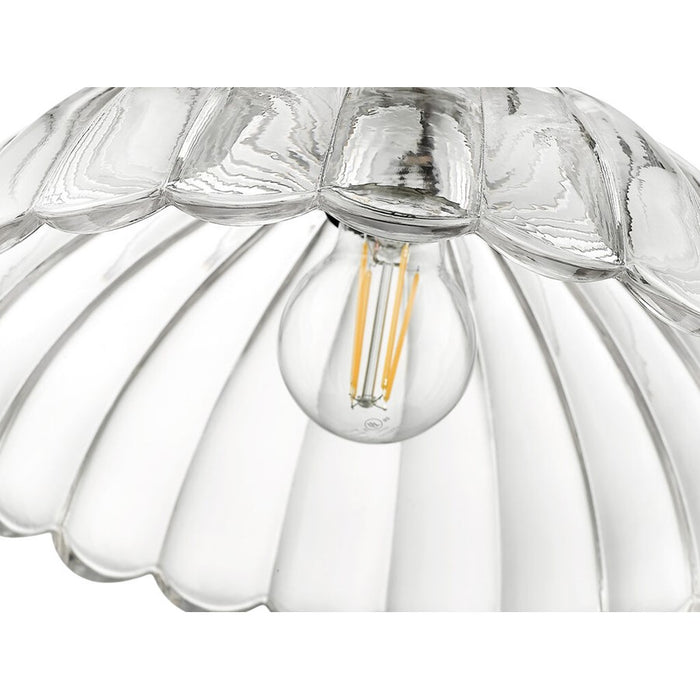 Golden Lighting Audra 1-Light Semi-Flush, Pewter/Clear Glass