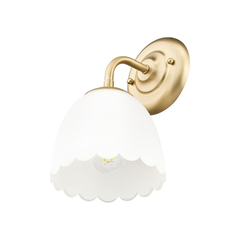 Golden Dorinda 1-Light Wall Sconce, Champagne Bronze/Opal Glass