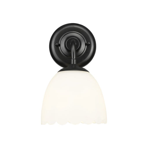Golden Dorinda 1-Light Wall Sconce, Matte Black/Opal Glass