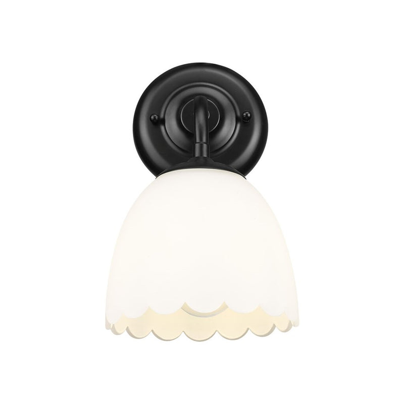 Golden Dorinda 1-Light Wall Sconce, Matte Black/Opal Glass