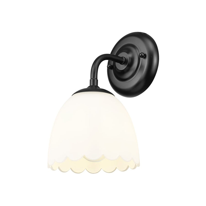 Golden Dorinda 1-Light Wall Sconce, Matte Black/Opal Glass