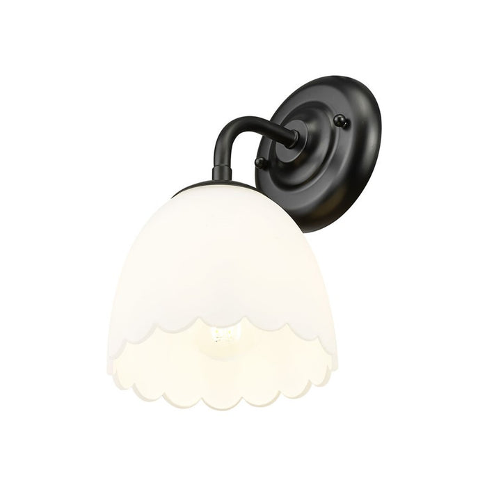 Golden Dorinda 1-Light Wall Sconce, Matte Black/Opal Glass