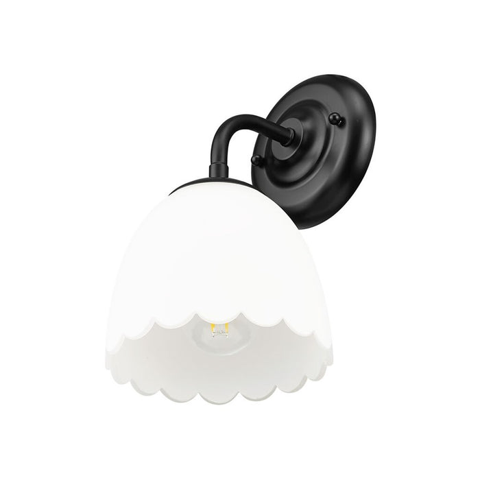 Golden Dorinda 1-Light Wall Sconce, Matte Black/Opal Glass