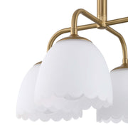 Golden Lighting Dorinda 18in 4-Light Pendant | Farmhouse Brushed Champagne Brass and Opal Glass | Kitchen Island & Dining Room | Model 6954-4P BCB-OP