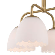 Golden Lighting Dorinda 18in 4-Light Pendant | Farmhouse Brushed Champagne Brass and Opal Glass | Kitchen Island & Dining Room | Model 6954-4P BCB-OP