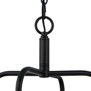 Golden Lighting Dorinda 18in 4-Light Pendant | Country Farmhouse Matte Black and Opal Glass | Kitchen Island & Dining Room | Model 6954-4P BLK-OP