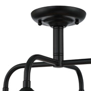 Golden Lighting Dorinda 18in 4-Light Semi-Flush Mount | Country Farmhouse Matte Black and Opal Glass | Entryway & Bedroom | Model 6954-4SF BLK-OP