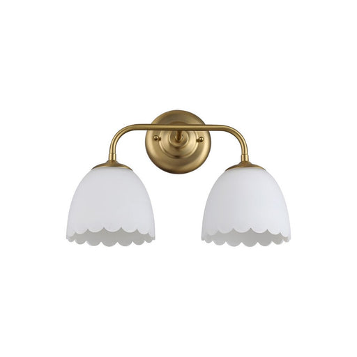 Golden Dorinda 2-Light Vanity, Champagne Bronze/Opal Glass