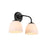 Golden Dorinda 2-Light Vanity Light, Matte Black/Opal Glass
