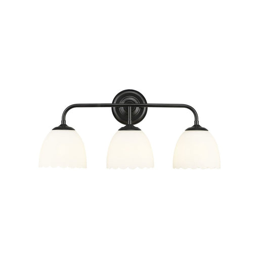 Golden Dorinda 3-Light Vanity Light, Matte Black/Opal Glass - 6954-BA3BLK-OP