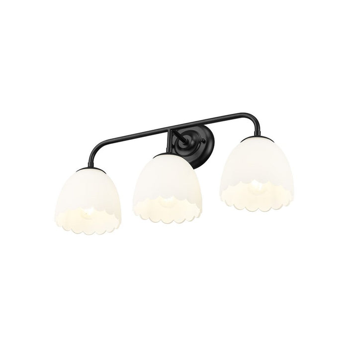 Golden Dorinda 3-Light Vanity Light, Matte Black/Opal Glass