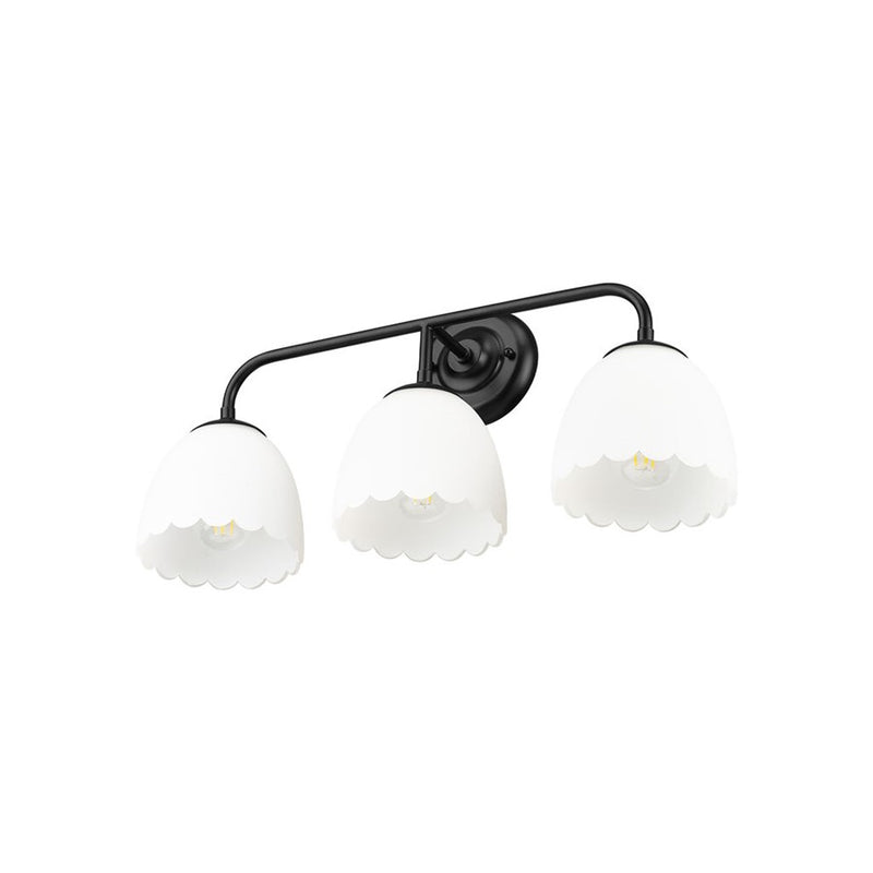 Golden Dorinda 3-Light Vanity Light, Matte Black/Opal Glass