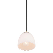 Golden Lighting Dorinda 6.5in 1-Light Pendant | Country Farmhouse Brushed Champagne Brass and Opal Glass | Kitchen Island | Model 6954-M1L BCB-OP