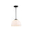 Golden Lighting Dorinda 1-Light Pendant, Matte Black/Opal Glass