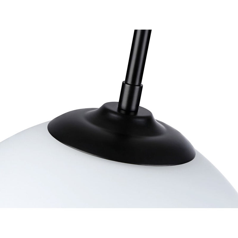 Golden Lighting Dorinda 1-Light Pendant, Matte Black/Opal Glass