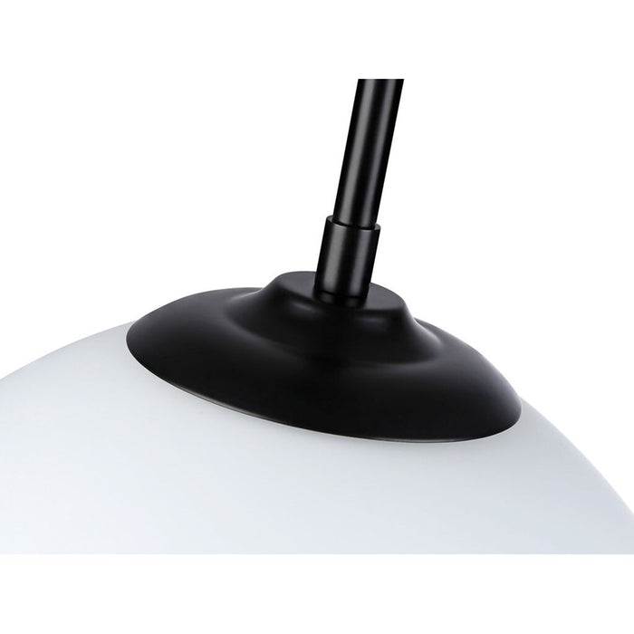 Golden Lighting Dorinda 1-Light Pendant, Matte Black/Opal Glass