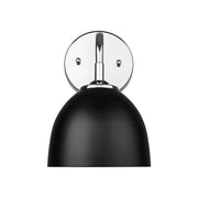 Golden Lighting Zoey 1-Light Wall Sconce, Chrome/Matte Black - 6956-1WCH-BLK