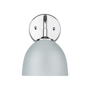 Golden Lighting Zoey 1-Light Wall Sconce, Chrome/Matte Gray - 6956-1WCH-MGY