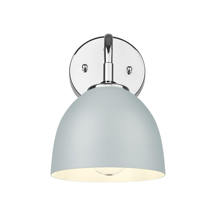Golden Lighting Zoey 1-Light Wall Sconce, Chrome/Matte Gray