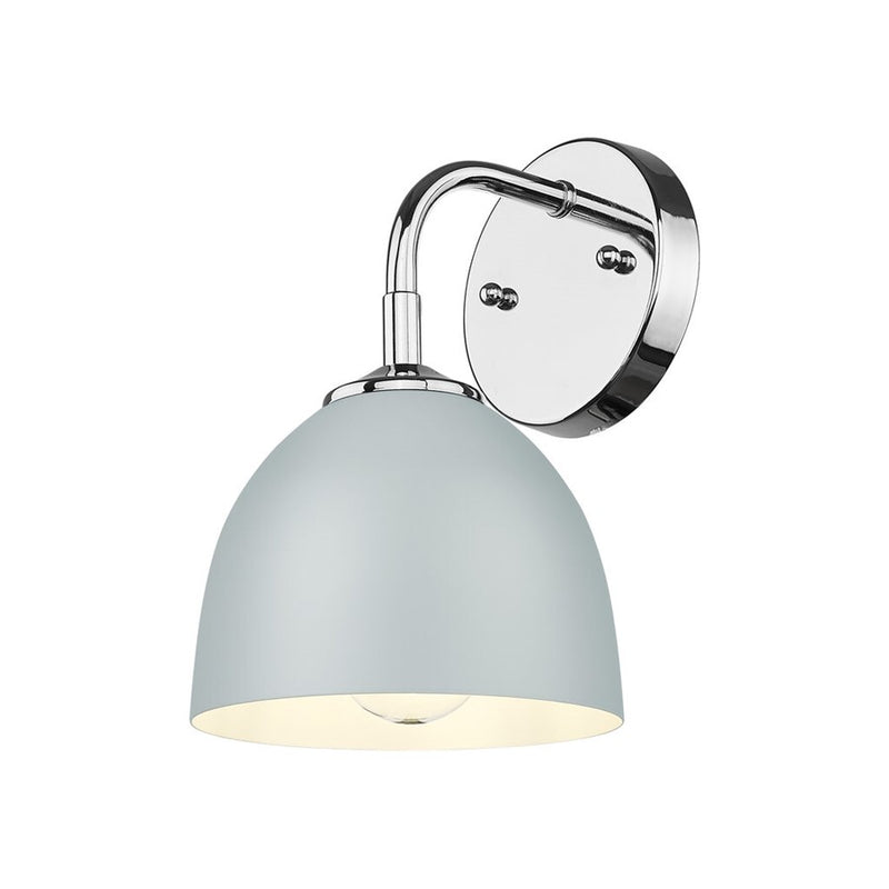 Golden Lighting Zoey 1-Light Wall Sconce, Chrome/Matte Gray