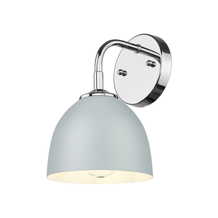 Golden Lighting Zoey 1-Light Wall Sconce, Chrome/Matte Gray
