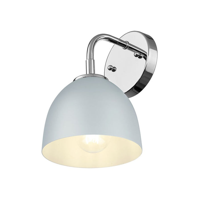 Golden Lighting Zoey 1-Light Wall Sconce, Chrome/Matte Gray