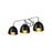 Golden Lighting Zoey 3-Light Vanity Light, Chrome/Matte Black