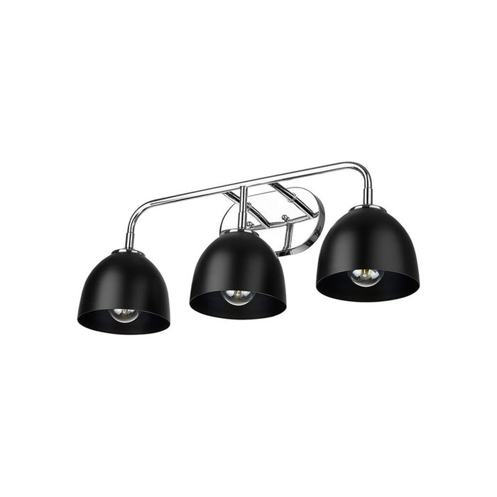 Golden Lighting Zoey 3-Light Vanity Light, Chrome/Matte Black