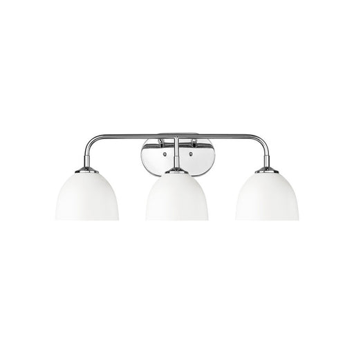 Golden Lighting Zoey 3-Light Vanity Light, Chrome/Matte White - 6956-BA3CH-WHT