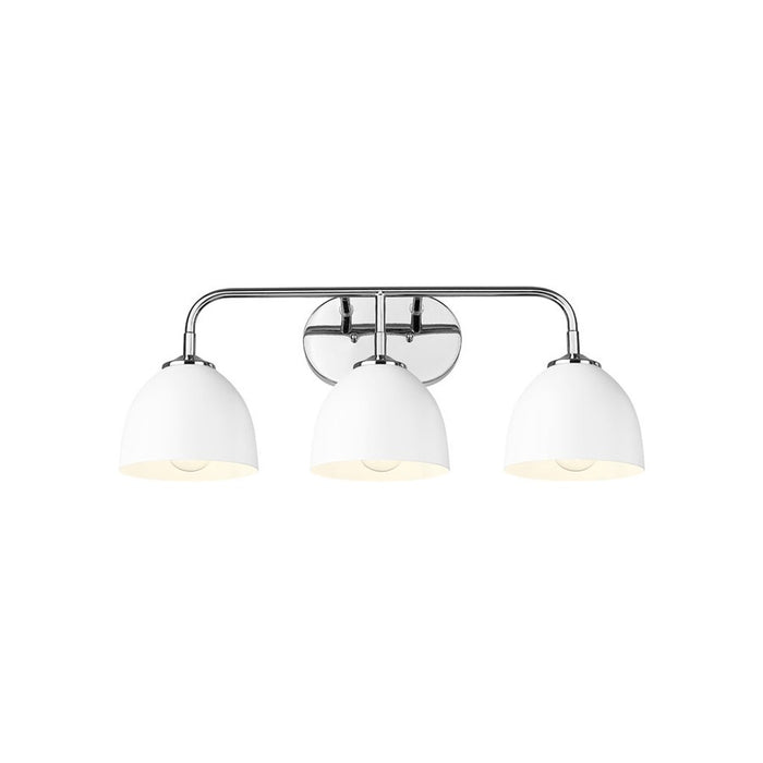 Golden Lighting Zoey 3-Light Vanity Light, Chrome/Matte White