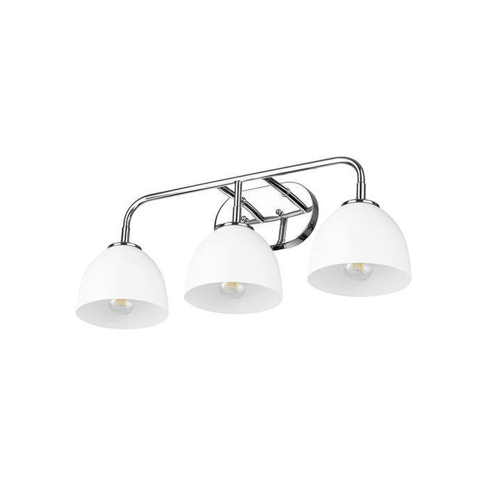 Golden Lighting Zoey 3-Light Vanity Light, Chrome/Matte White