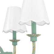 Golden Lighting Cheshire 31in 6-Light Chandelier | Traditional Antique Teal and White Rayon Fabric | Dining Room & Foyer | Model 7008-6 TEAL-WY