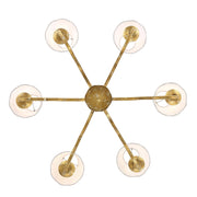 Golden Lighting Cheshire 31in 6-Light Chandelier | Traditional Vintage Gold and White Rayon Fabric | Dining Room & Foyer | Model 7008-6 VG-WY