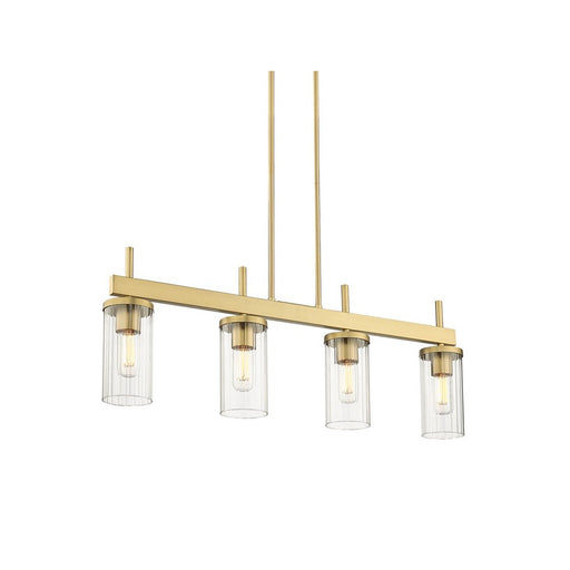 Golden Winslett 4-Light Linear Pendant, Bronze/Clear Glass - 7011-LPBCB-CLR