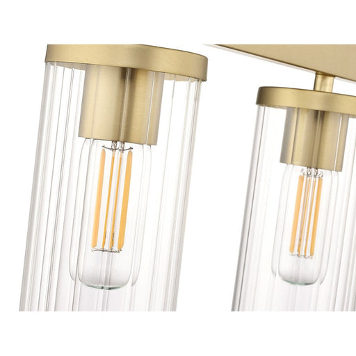 Golden Winslett 4-Light Linear Pendant, Bronze/Clear Glass