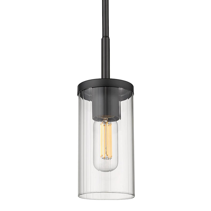 Golden Lighting Winslett 1 Light Mini Pendant, Ribbed