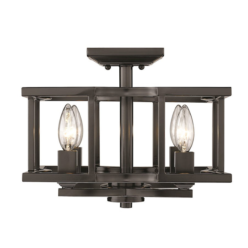 Golden Lighting Bellare Semi-Flush, Matte Black