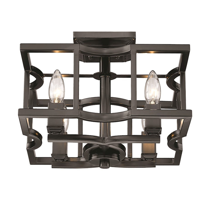 Golden Lighting Bellare Semi-Flush, Matte Black