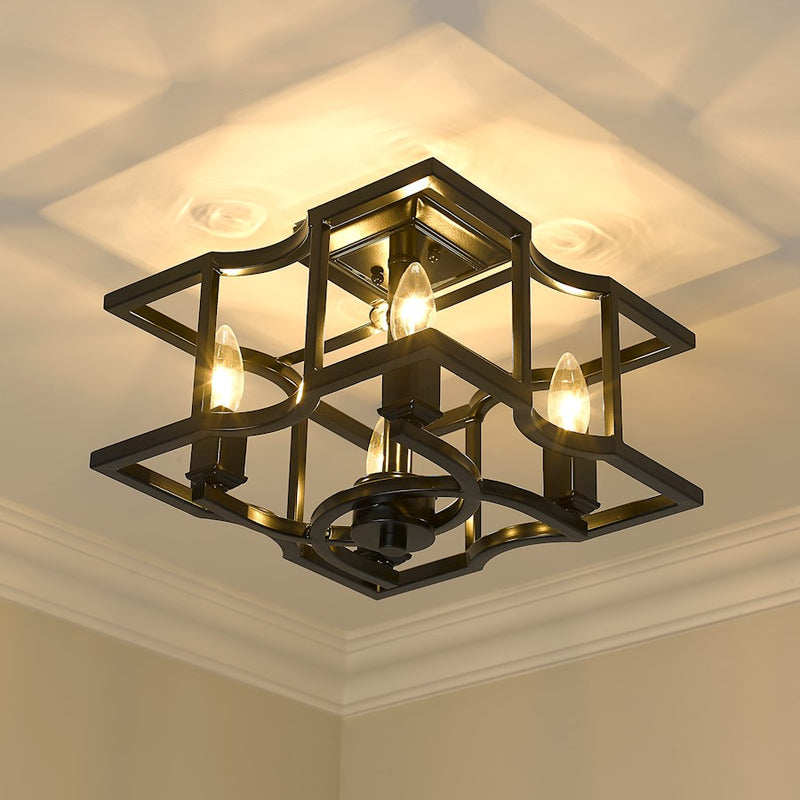 Golden Lighting Bellare Semi-Flush, Matte Black