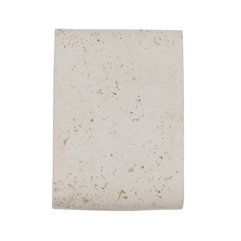 Golden Lighting Stela 9in Integrated LED Outdoor Wall Light | Modern White Travertine Concrete | Entryway & Patio | Model 7280-OWL9 WT