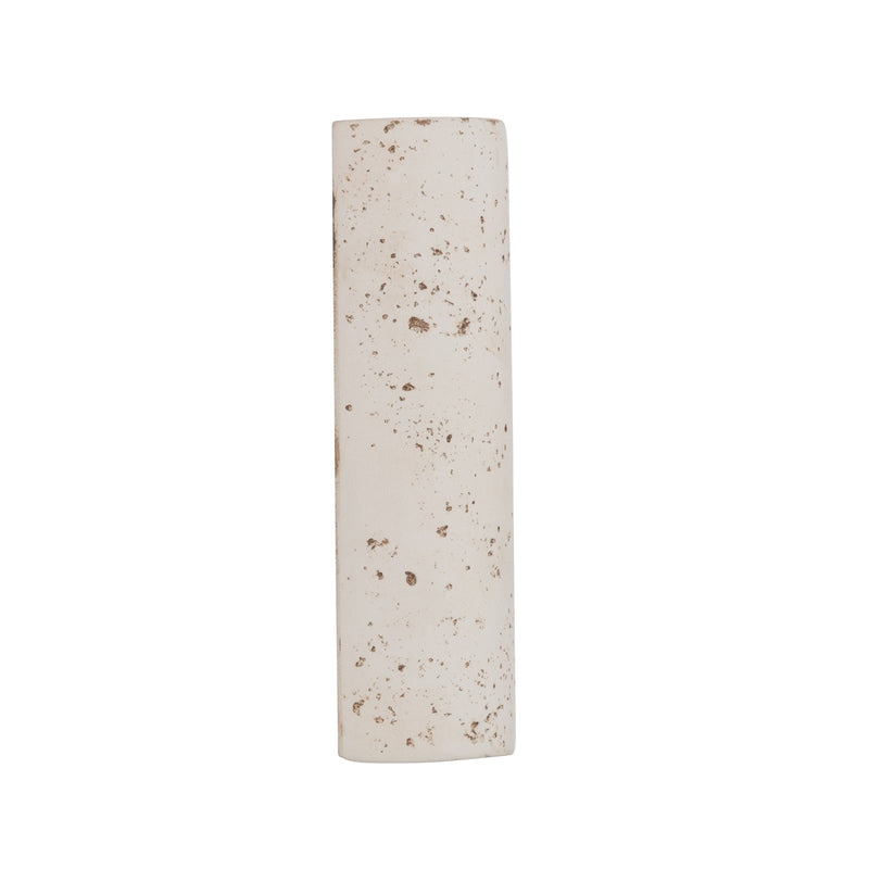 Golden Lighting Stela 9in Integrated LED Outdoor Wall Light | Modern White Travertine Concrete | Entryway & Patio | Model 7280-OWL9 WT