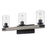 Golden Lighting Lowell 3 Light Bath Fixture, Black/Clear Glass