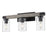 Golden Lighting Lowell 3 Light Bath Fixture, Black/Clear Glass